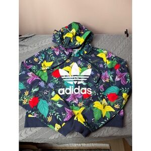 Adidas Original Cropped Hoodie Women Med Floral Blossom of Life All Over Print